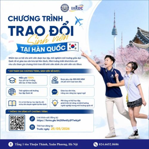 CHƯƠNG TRÌNH TRAO ĐỔI SINH VIÊN TẠI HÀN QUỐC