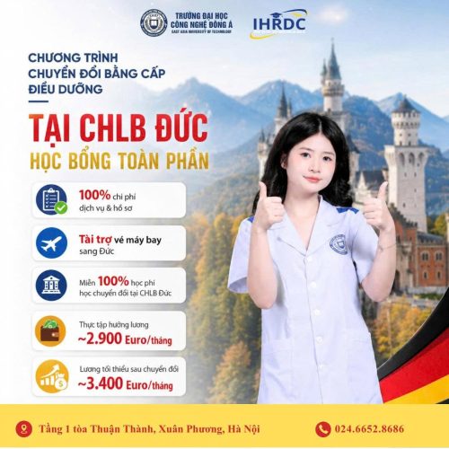 HỌC BỔNG TOÀN PHẦN CHUYỂN ĐỔI BẰNG CẤP ĐIỀU DƯỠNG TẠI CHLB ĐỨC